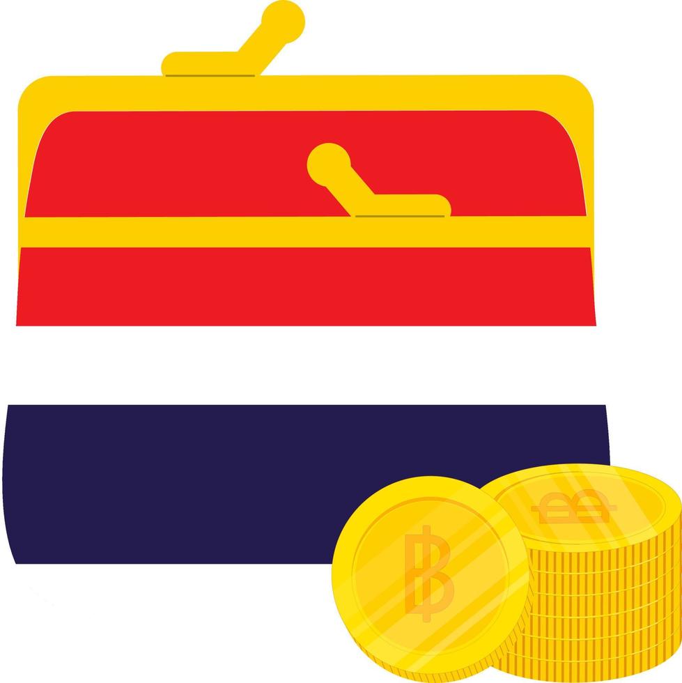 Thailand hand- getrokken vlag Thais baht hand- getrokken vector