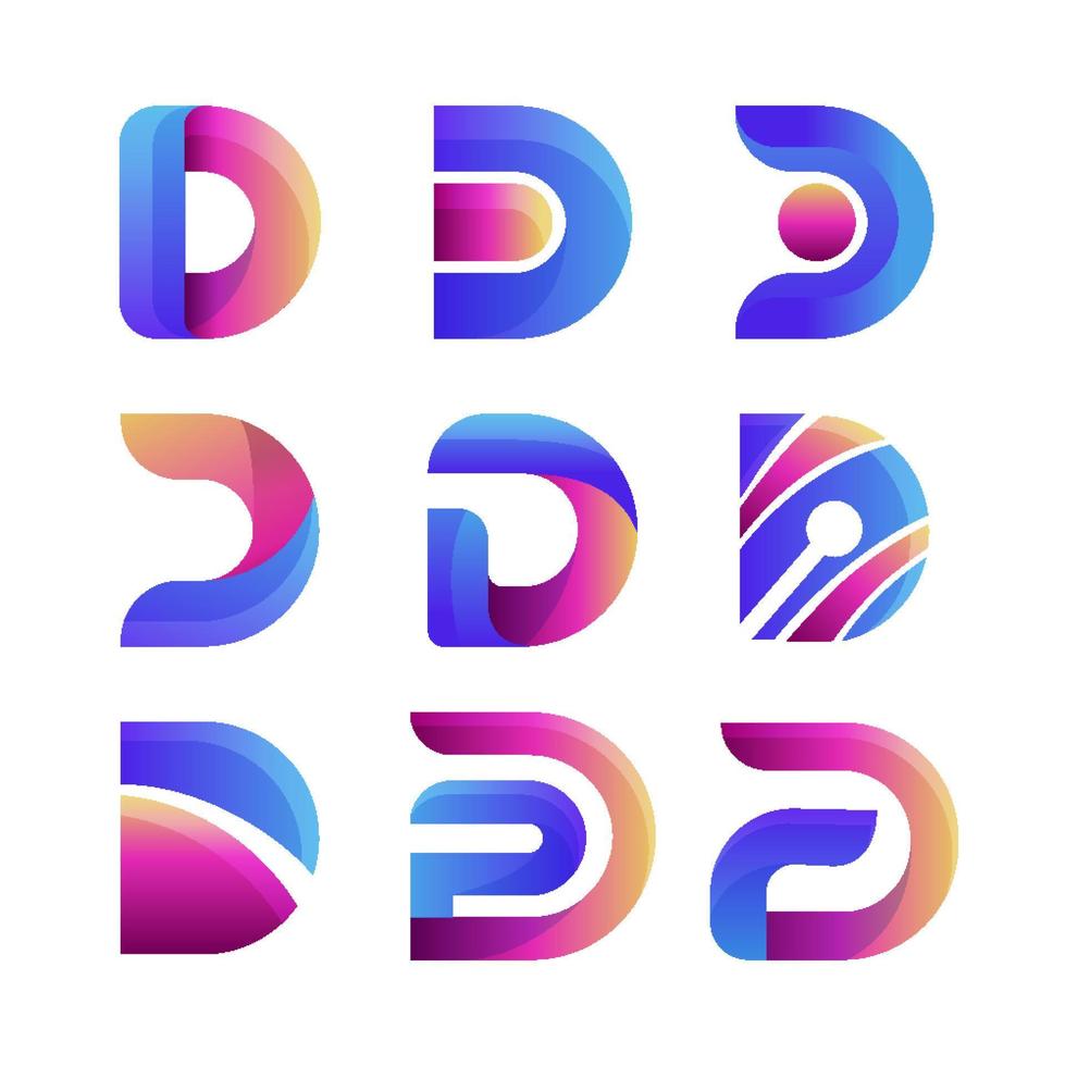 alfabet brief d logo reeks vector