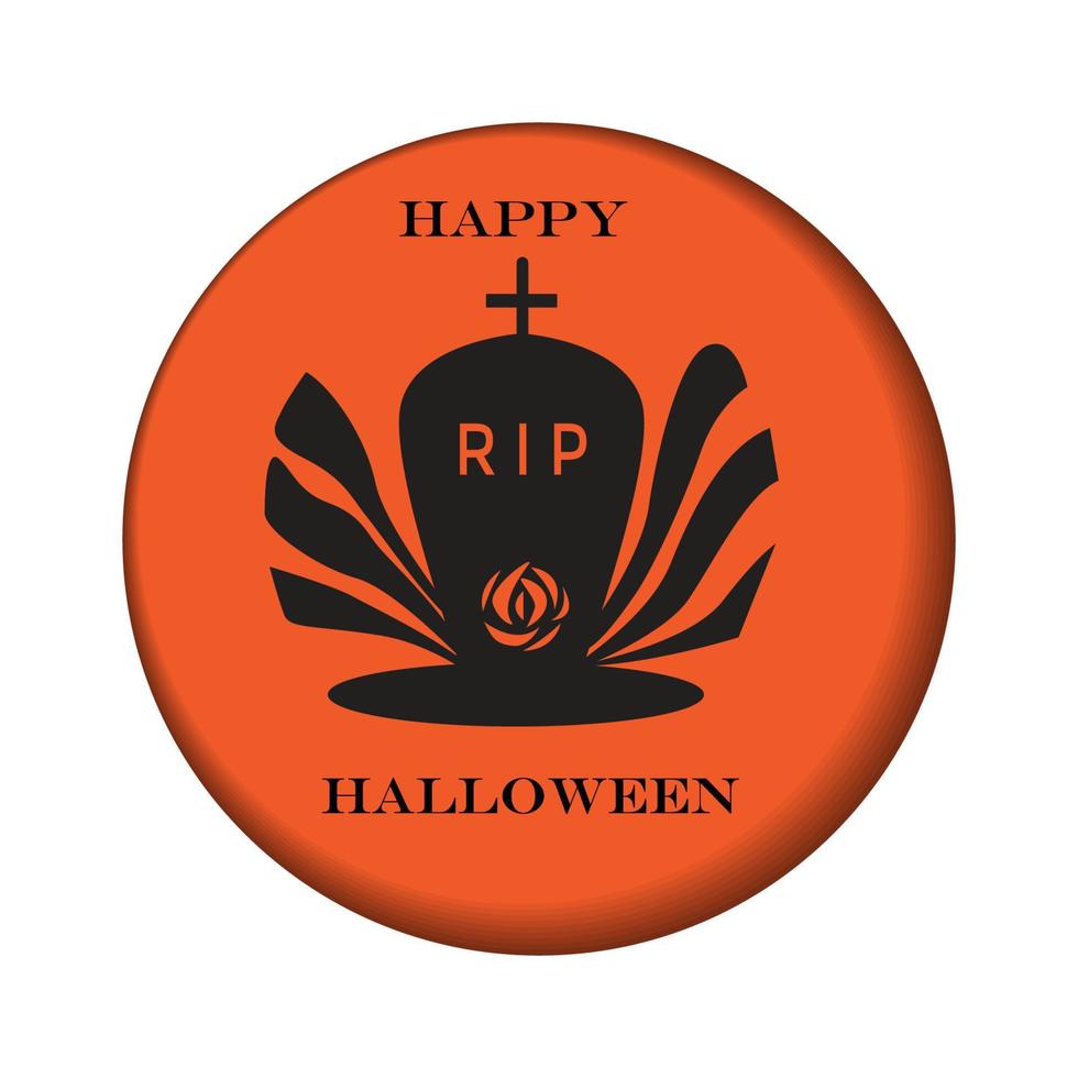 gelukkig halloween boerderij halloween ronde tekens. lijkkist halloween Aan oranje achtergrond. vector