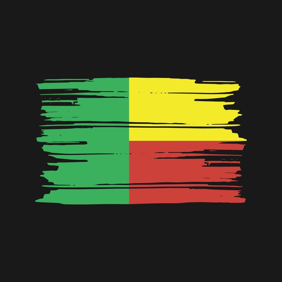 Benin vlag borstel vector. nationaal vlag ontwerp vector