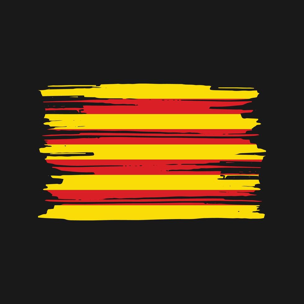 Catalonië vlag borstel vector. nationaal vlag ontwerp vector