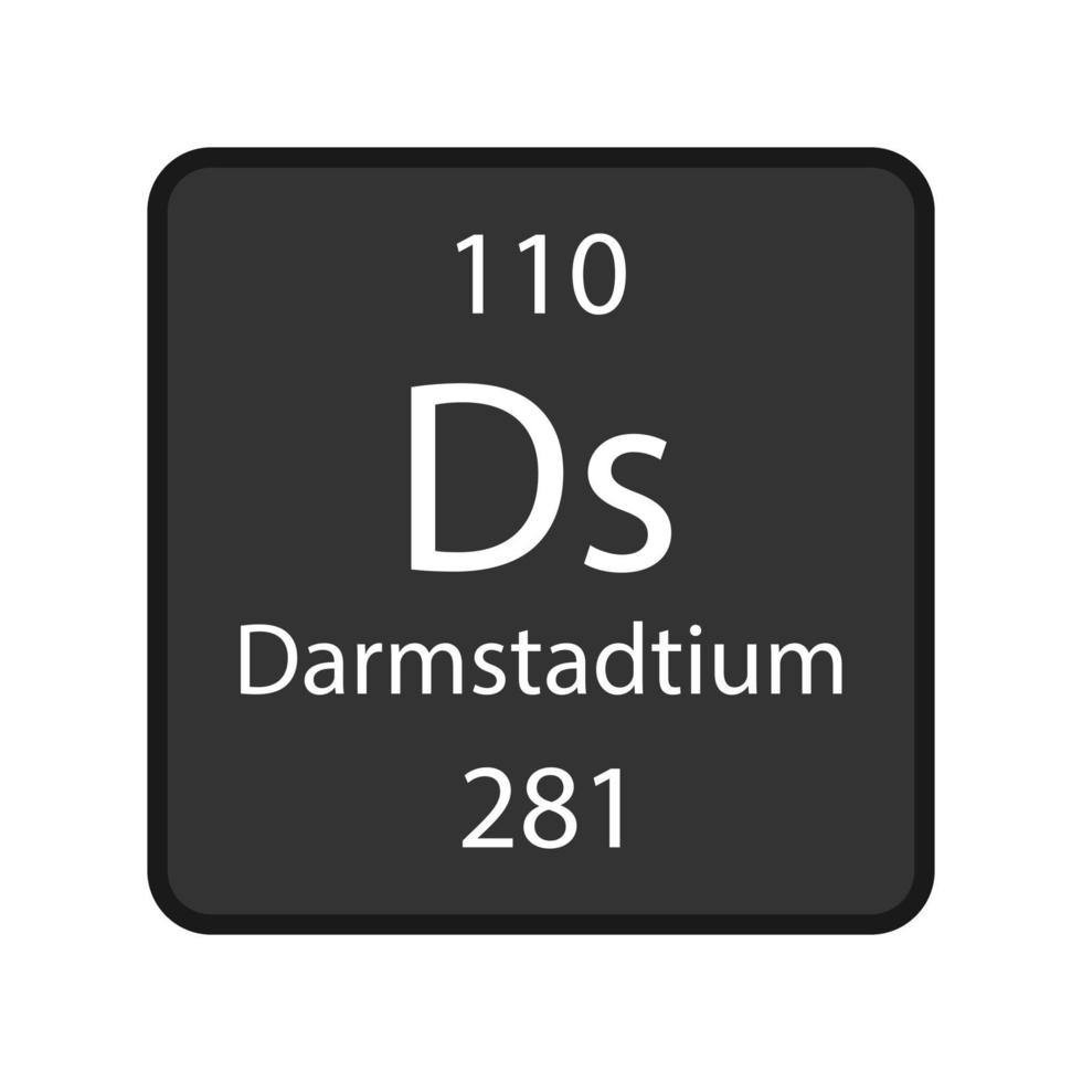 darmstadtium symbool. scheikundig element van het periodiek systeem. vectorillustratie. vector