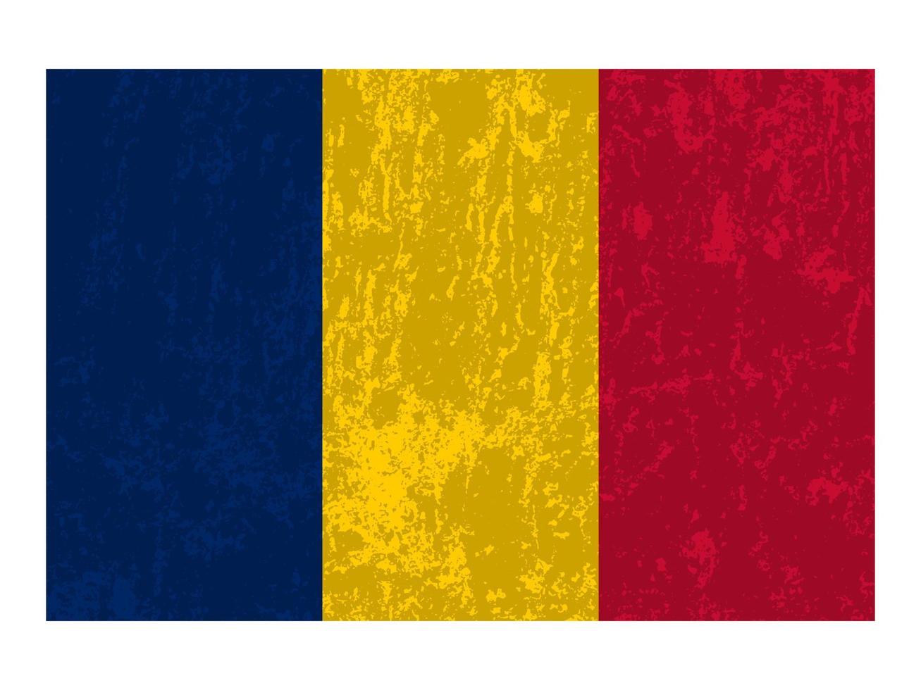 Tsjaad grunge vlag, officieel kleuren en proportie. vector illustratie.
