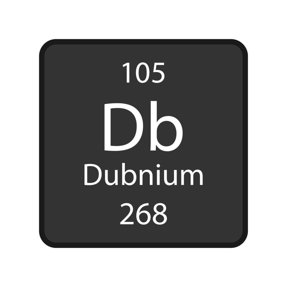 dubnium symbool. scheikundig element van het periodiek systeem. vectorillustratie. vector