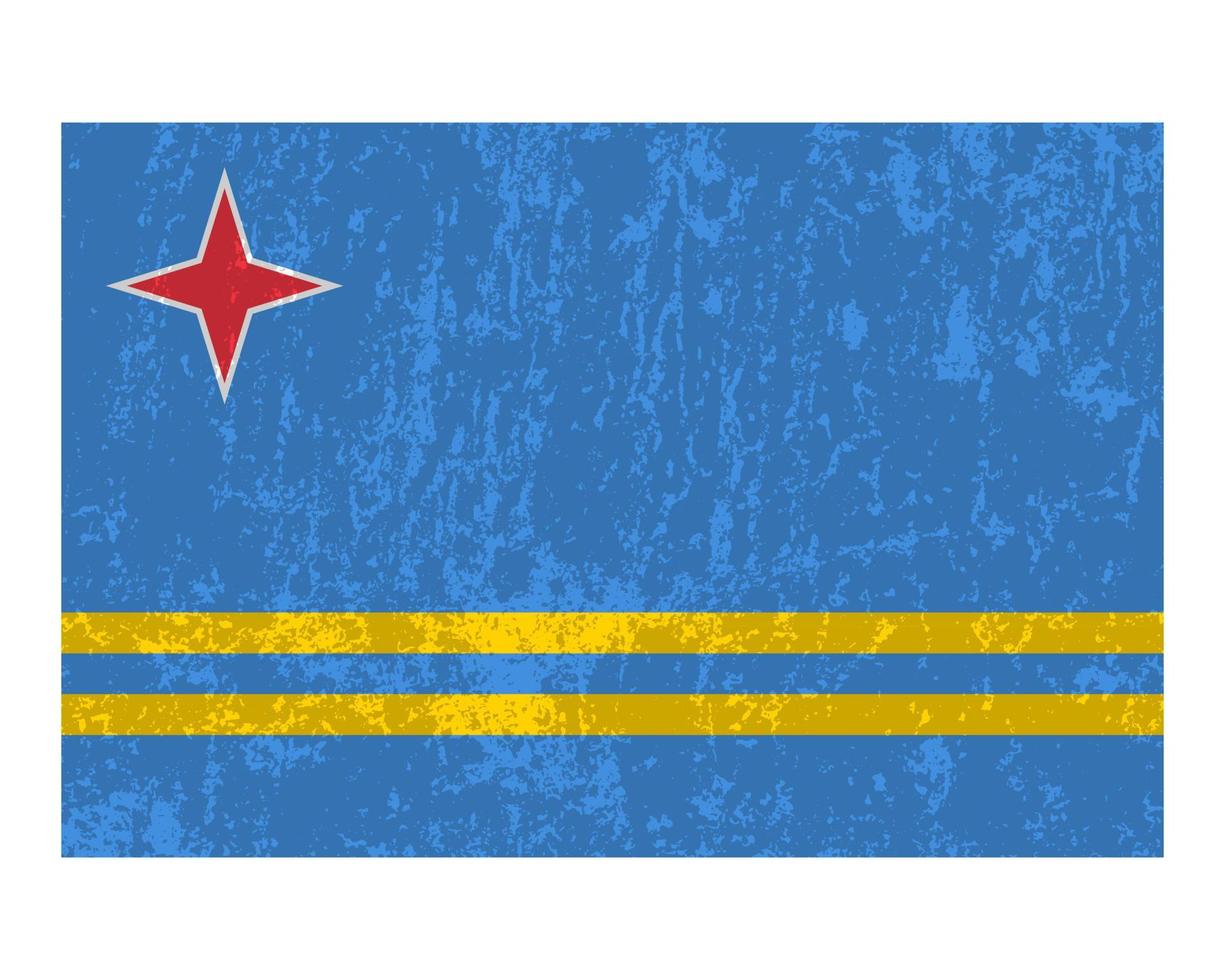 aruba grugne vlag, officieel kleuren en proportie. vector illustratie.