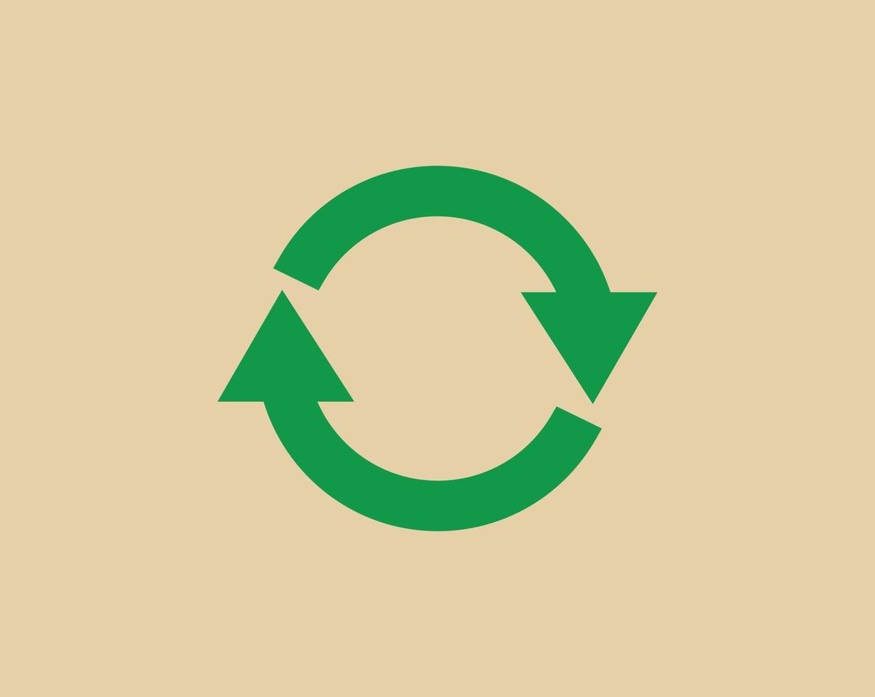 recycle verspilling symbool en groen pijl logo web icoon concept vlak vector illustratie.