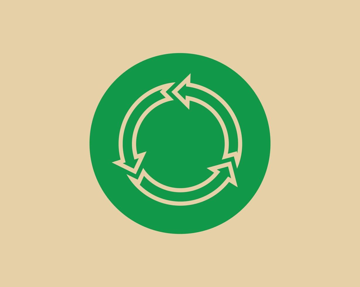 recycle verspilling symbool en groen pijl logo web icoon concept vlak vector illustratie.