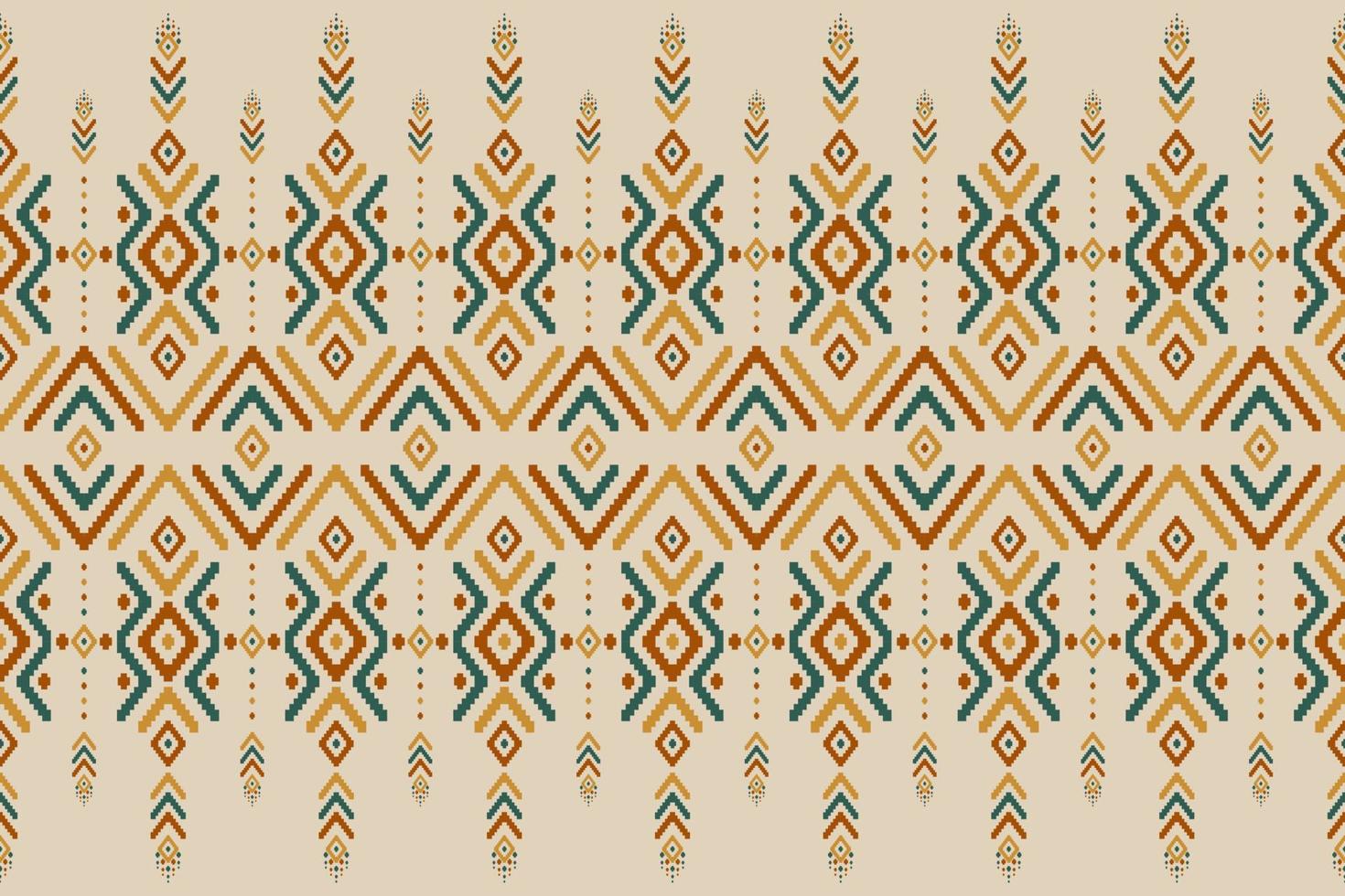 tapijt etnisch ikat kunst. meetkundig naadloos patroon in stam. kleding stof Indisch stijl. vector