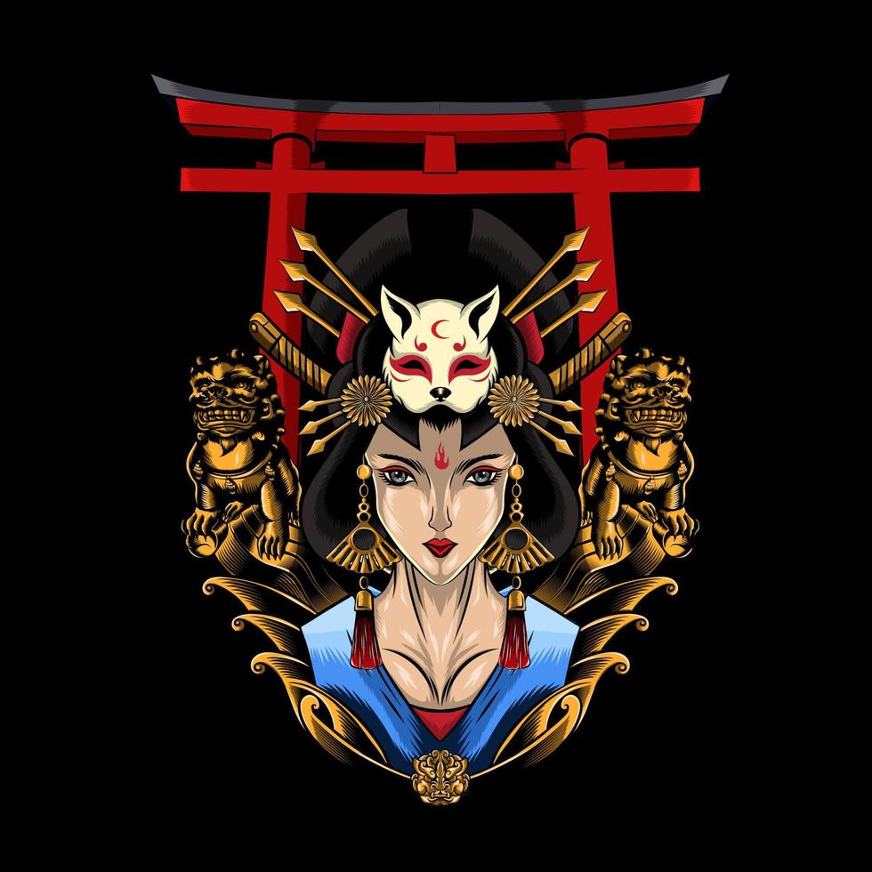 Japan Dames karakter vector sjabloon