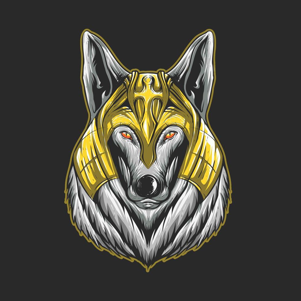 Anubis mascotte vector illustratie sjabloon