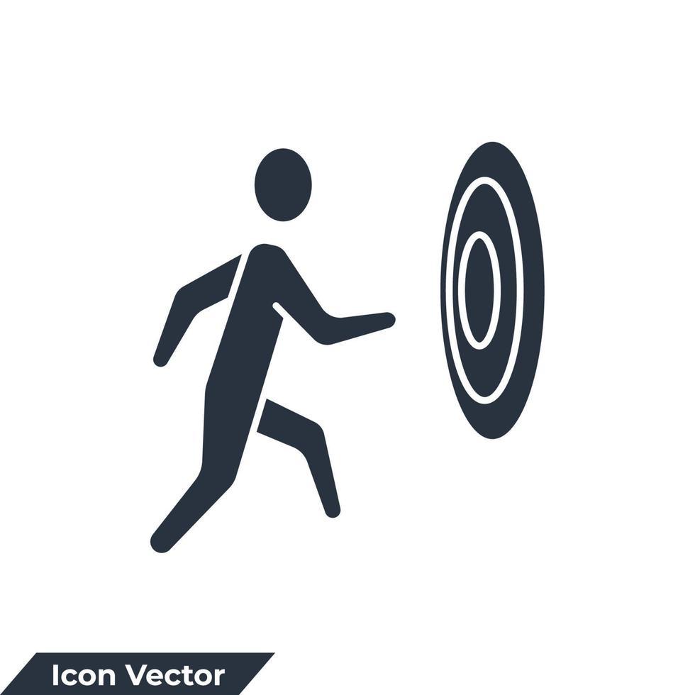 mensen rennen naar hun doel icoon logo vector illustratie. motivatie symbool sjabloon voor grafisch en web ontwerp verzameling