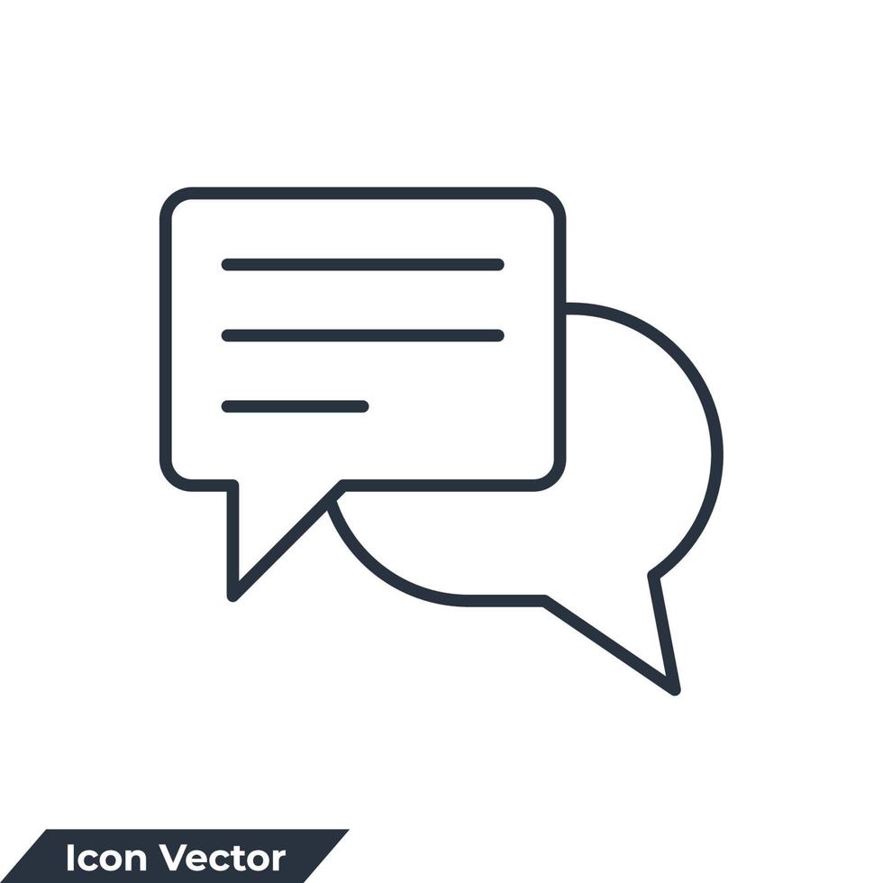 praten bubbel toespraak icoon logo vector illustratie. communicatie symbool sjabloon voor grafisch en web ontwerp verzameling