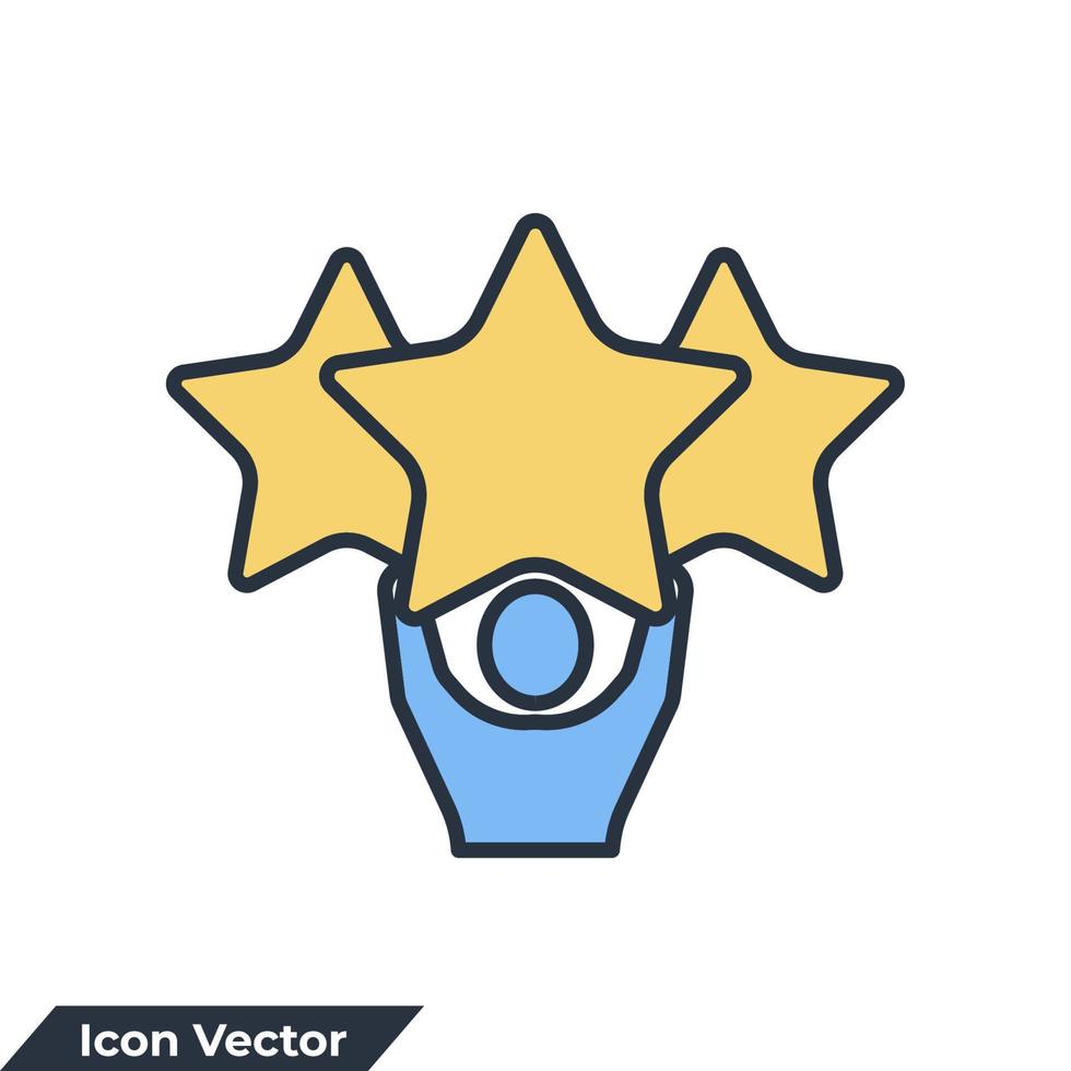 Mens en een ster icoon logo vector illustratie. uitmuntendheid symbool sjabloon voor grafisch en web ontwerp verzameling