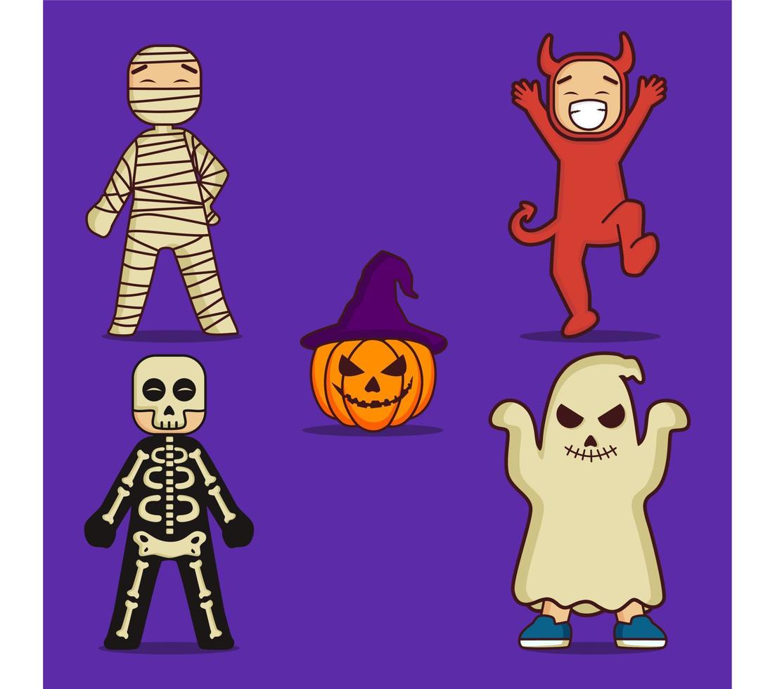 halloween kostuum karakter vector