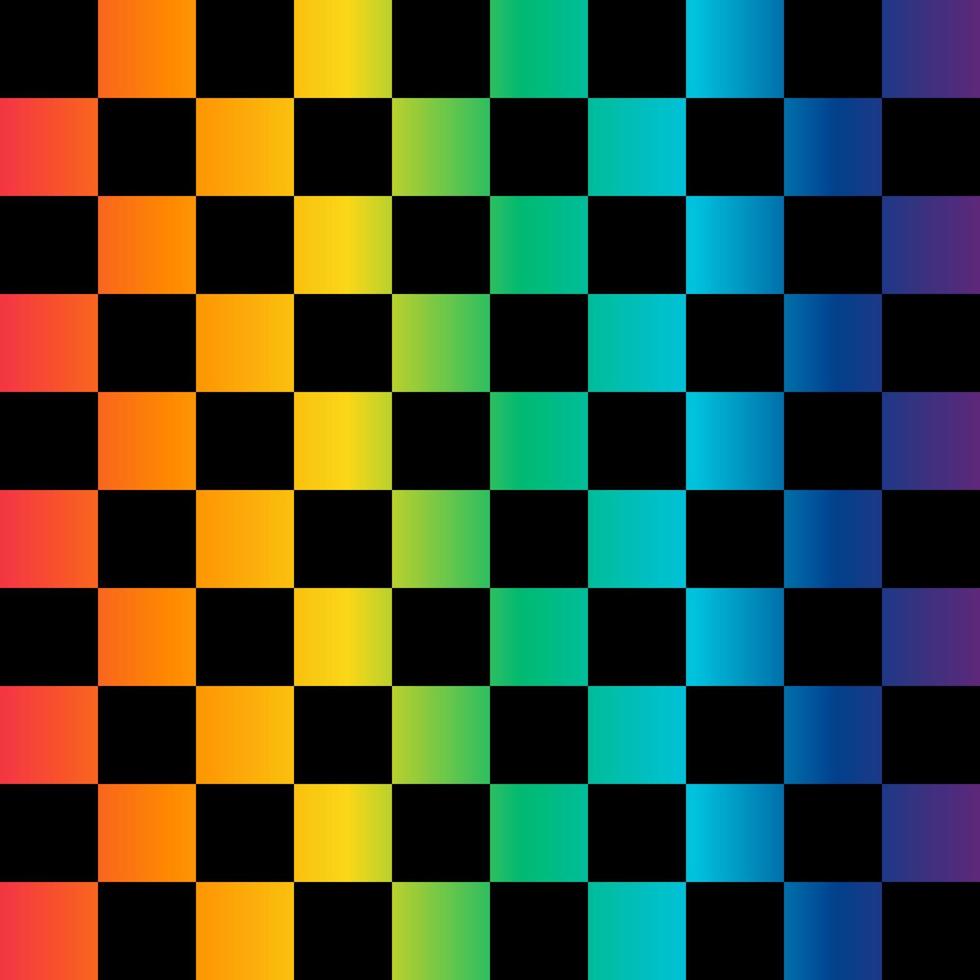 zwarte en regenboog vierkanten naadloze pattern.checkered vlag. vectorillustratie. vector