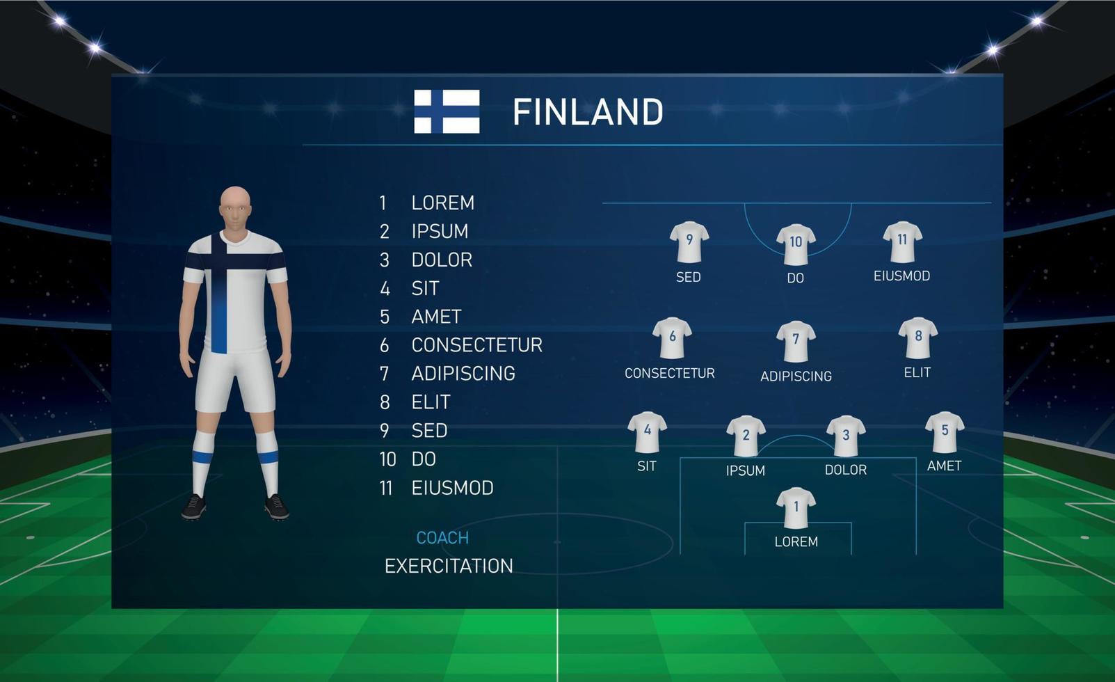 Amerikaans voetbal scorebord uitzending grafisch met ploeg voetbal team vin vector