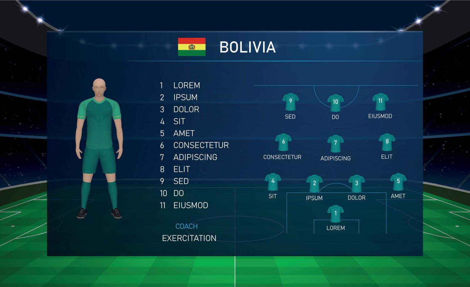 Amerikaans voetbal scorebord uitzending grafisch met ploeg voetbal team bol vector