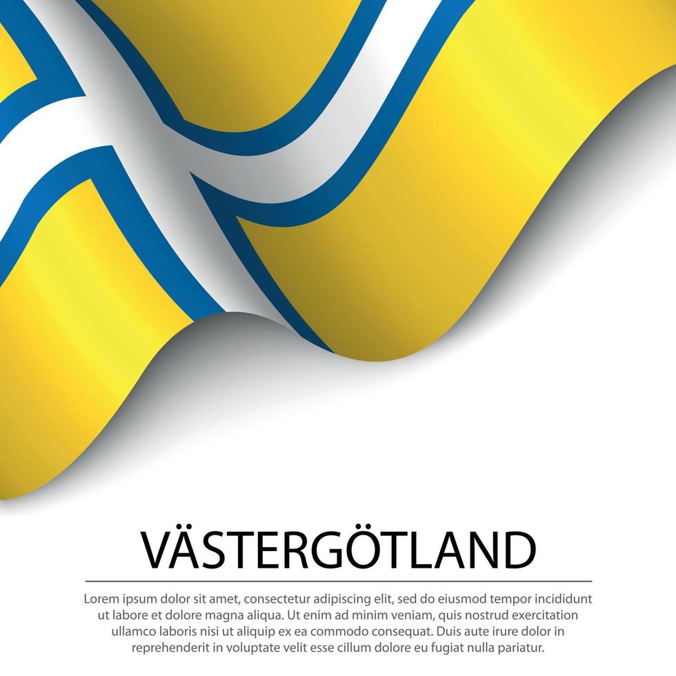 golvend vlag van vastergotland is een provincie van Zweden Aan wit ba vector