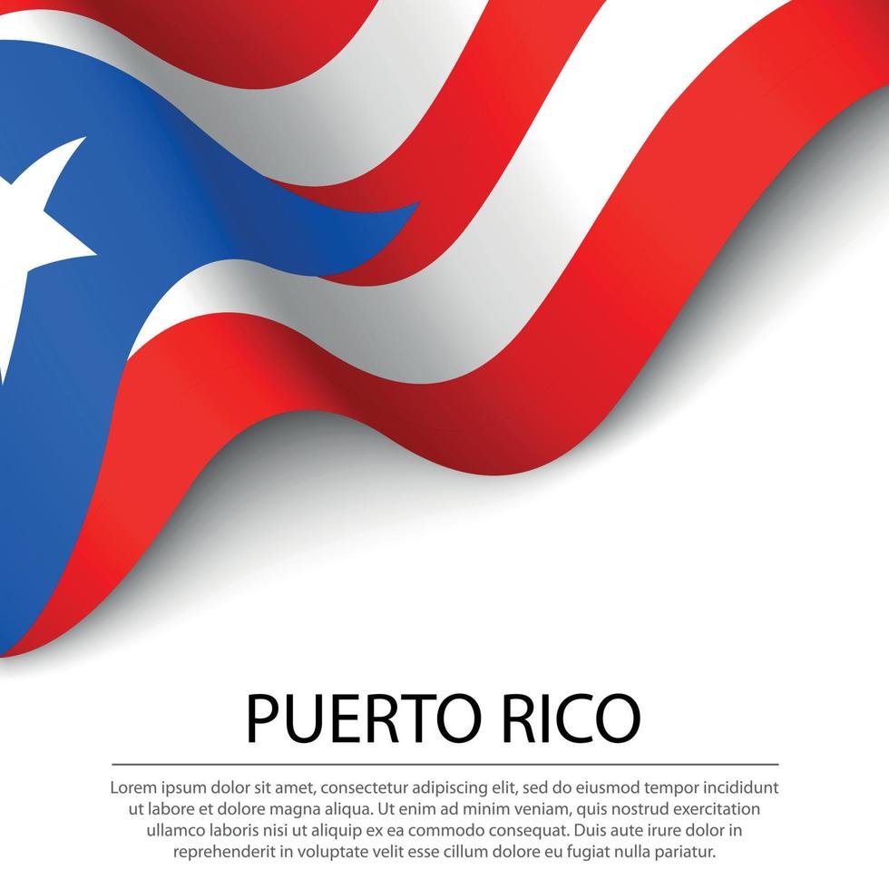 golvend vlag van puerto rico Aan wit achtergrond. banier of lint vector