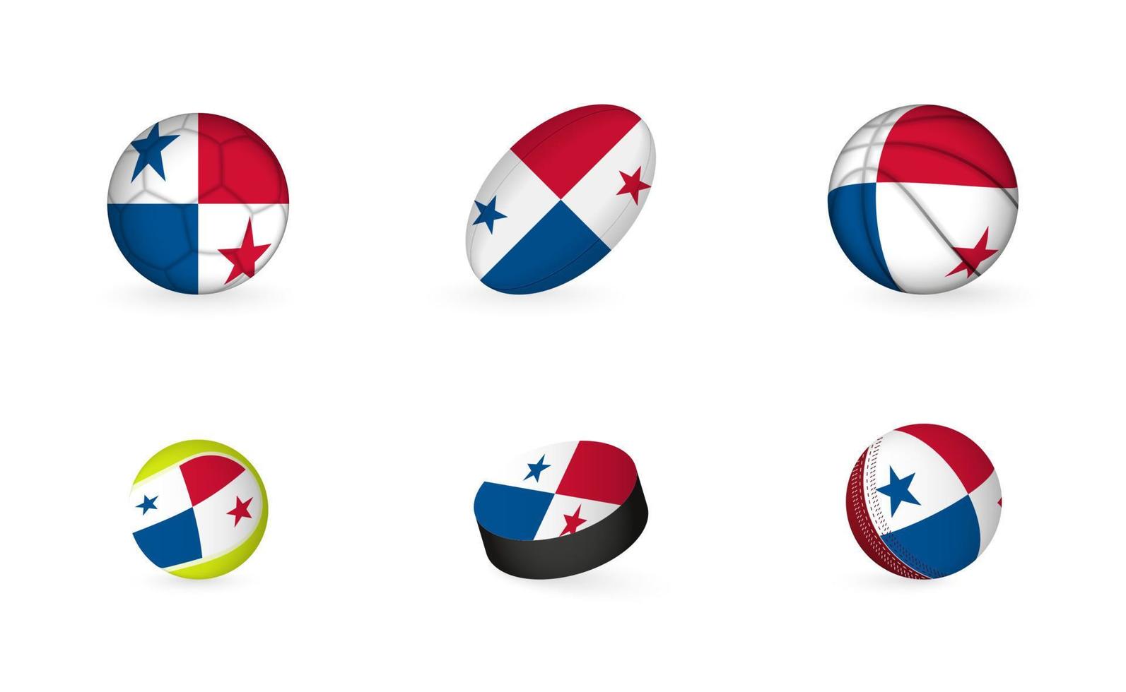 sport- uitrusting met vlag van Panama. sport- icoon set. vector