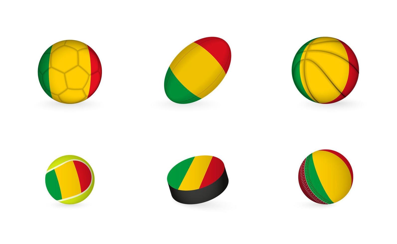 sport- uitrusting met vlag van Mali. sport- icoon set. vector