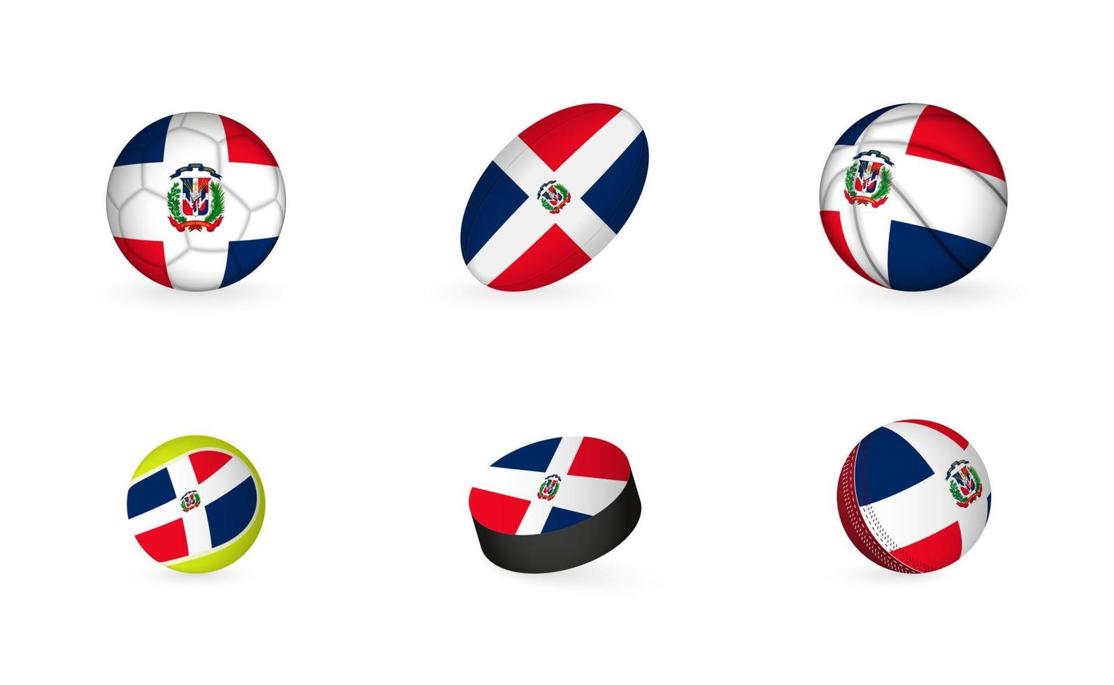 sport- uitrusting met vlag van dominicaans republiek. sport- icoon set. vector