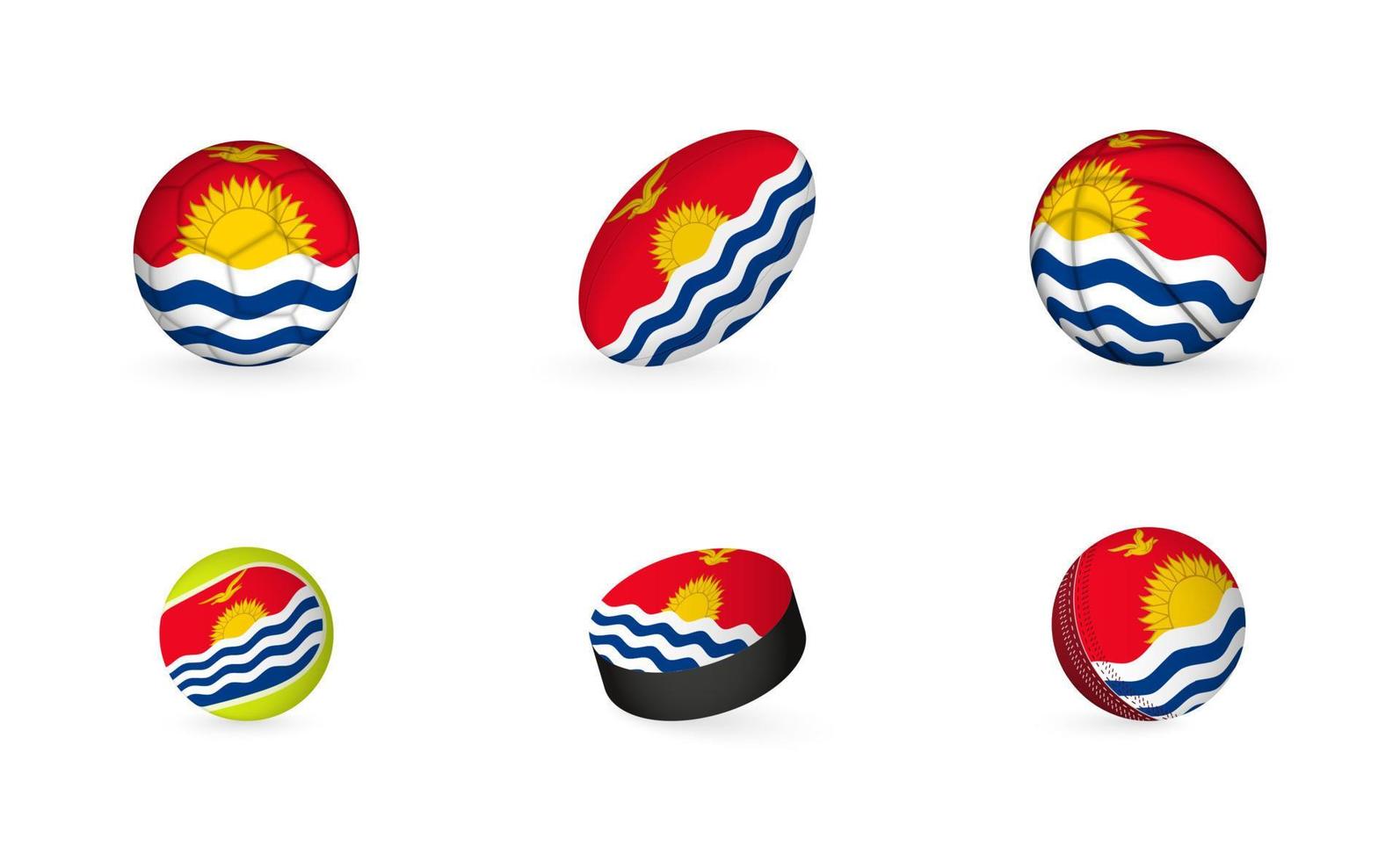 sport- uitrusting met vlag van kiribati. sport- icoon set. vector