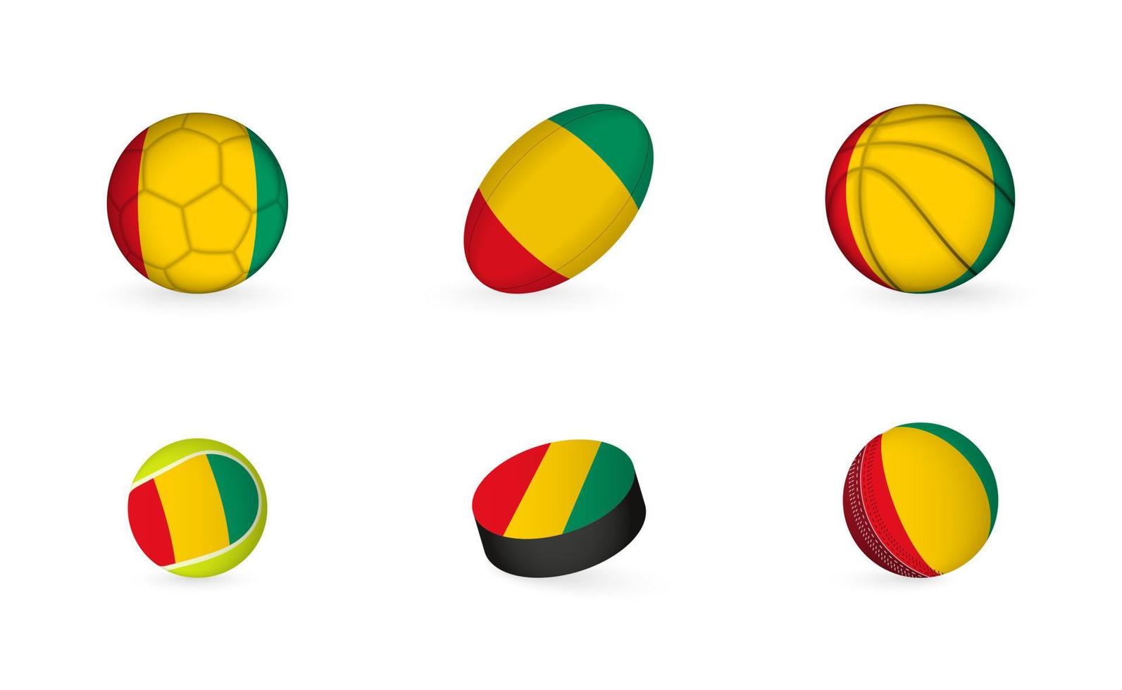 sport- uitrusting met vlag van Guinea. sport- icoon set. vector