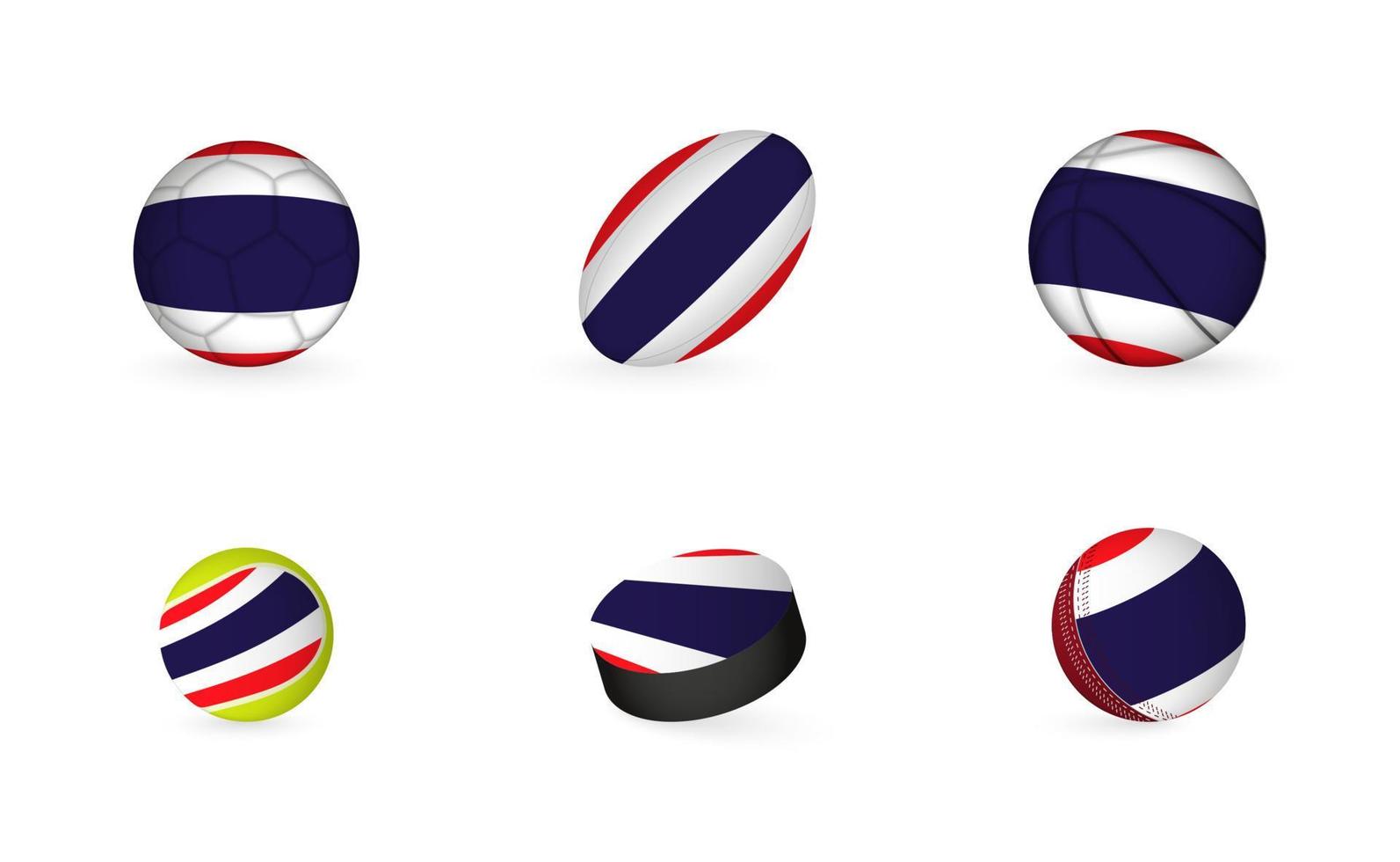 sport- uitrusting met vlag van Thailand. sport- icoon set. vector