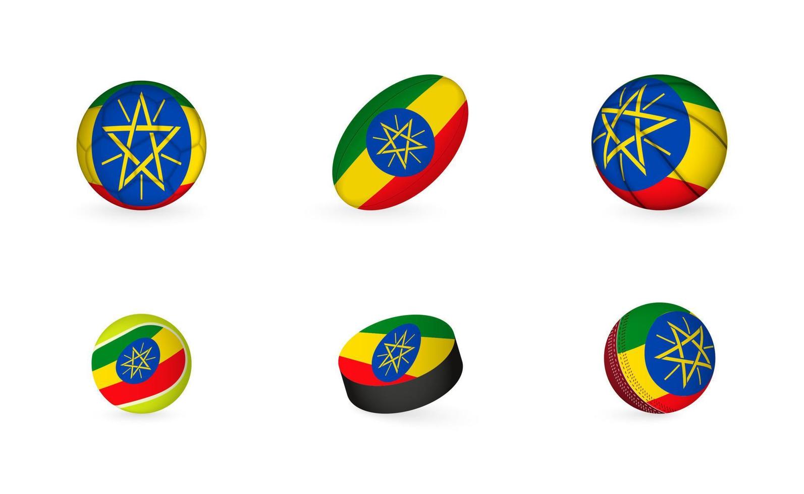 sport- uitrusting met vlag van Ethiopië. sport- icoon set. vector