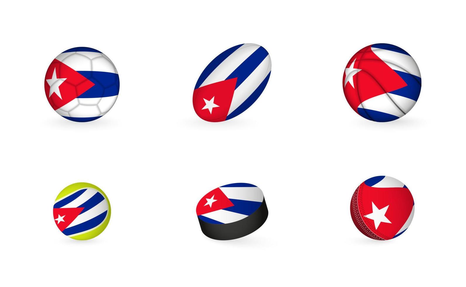 sport- uitrusting met vlag van Cuba. sport- icoon set. vector