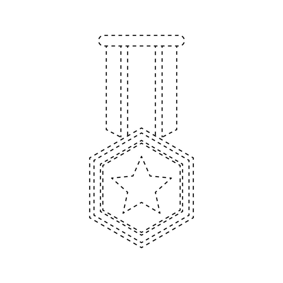 medaille traceren werkblad voor kinderen vector