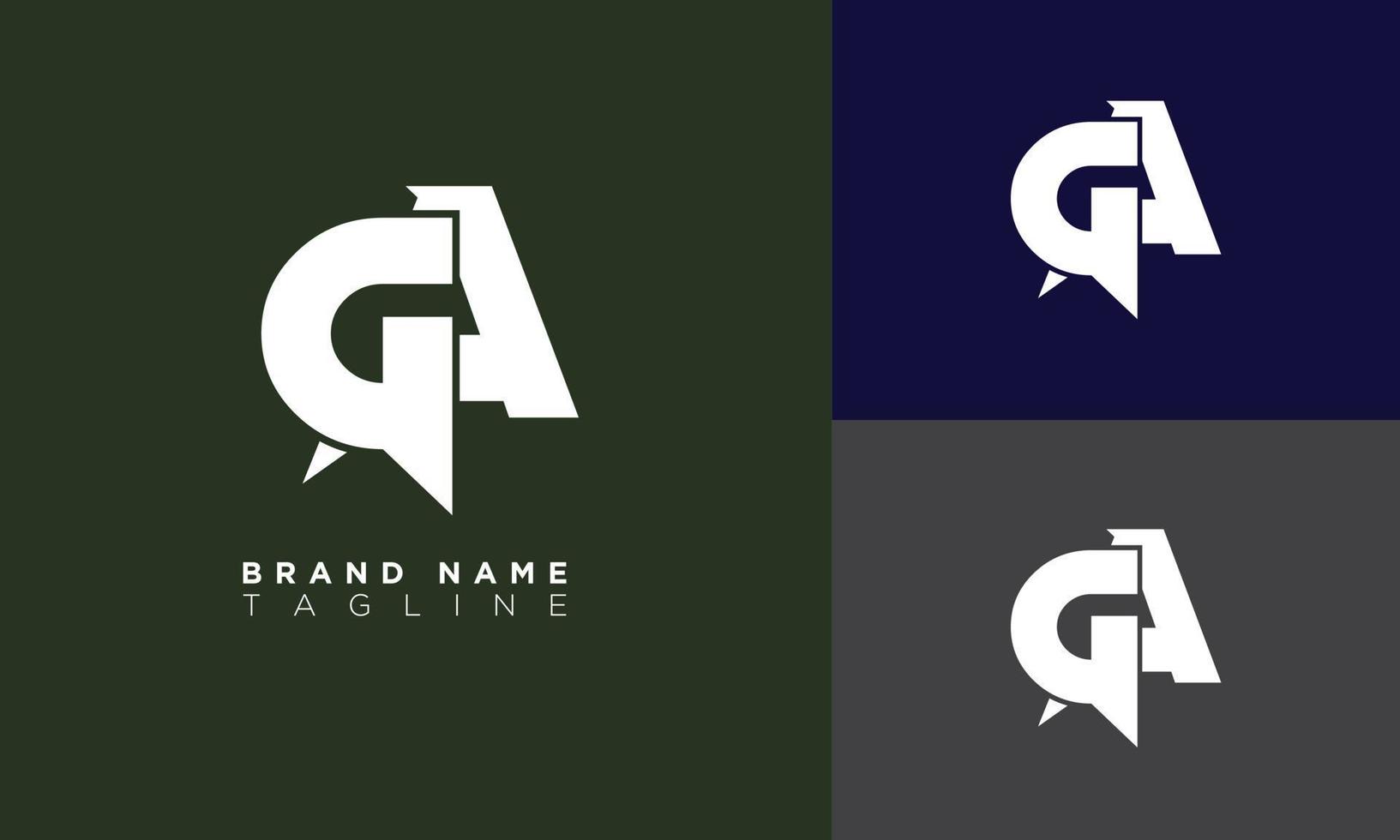 alfabet letters initialen monogram logo ga, ag, g en a vector