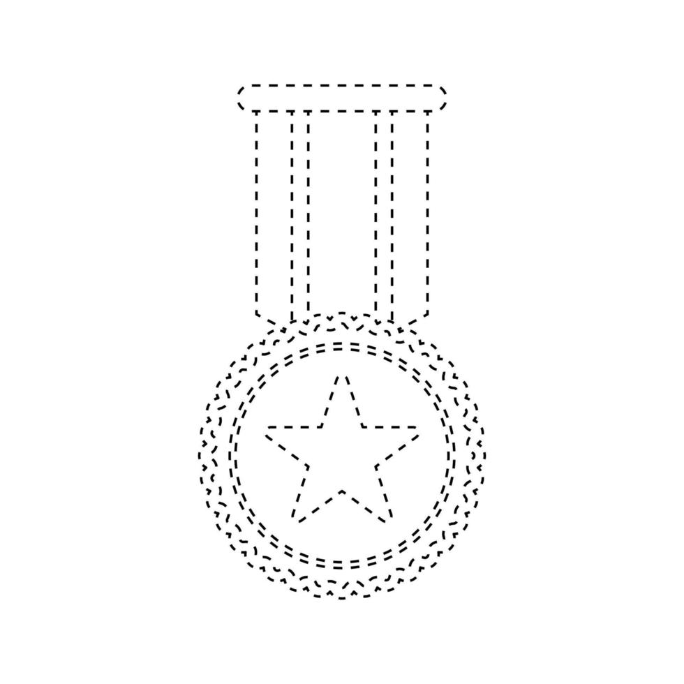 medaille traceren werkblad voor kinderen vector