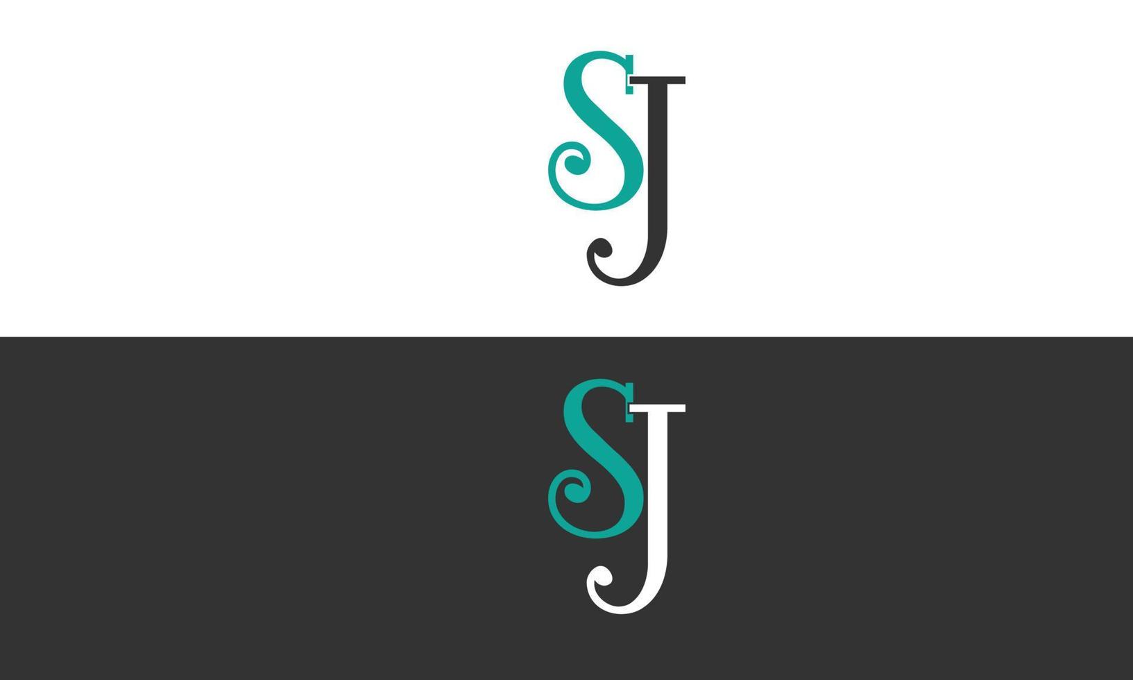 alfabet letters initialen monogram logo sj, js, s en j vector