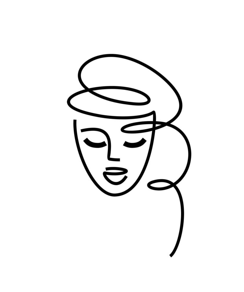 gezicht logo. schoonheid salon icoon illustratie isoleren. kapper, mooi haar- vector