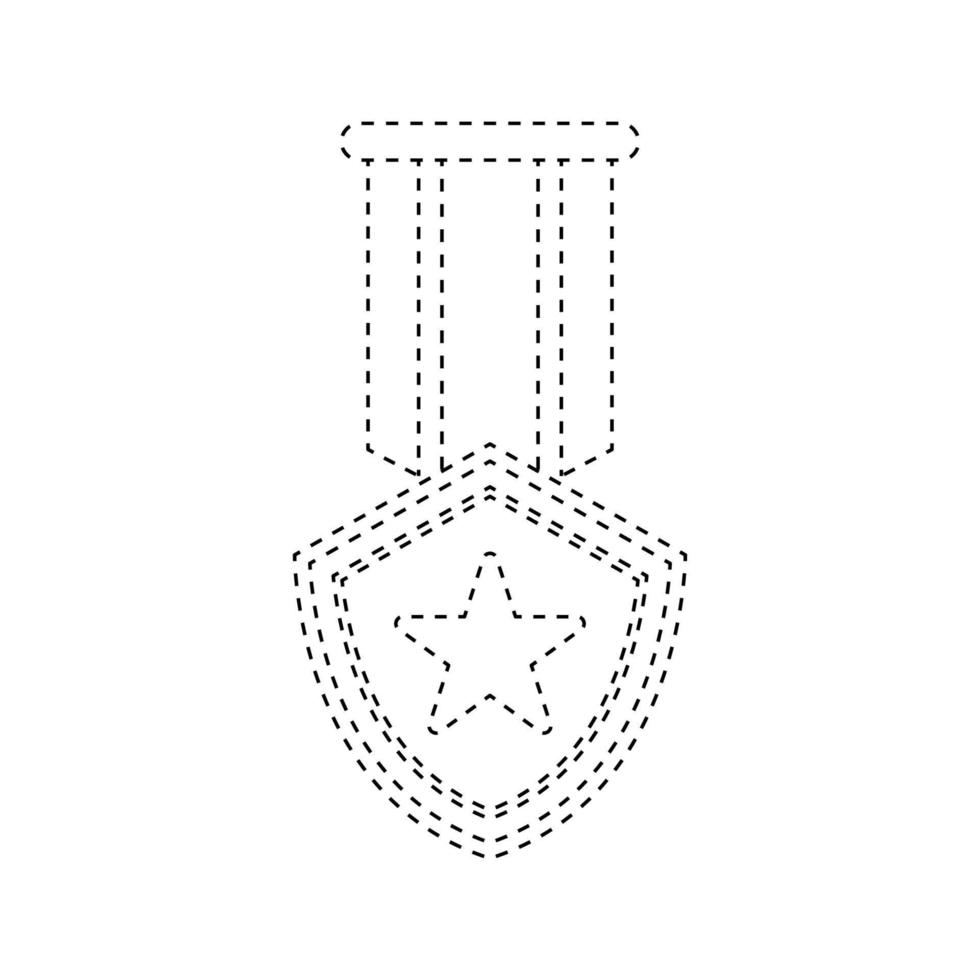 medaille traceren werkblad voor kinderen vector