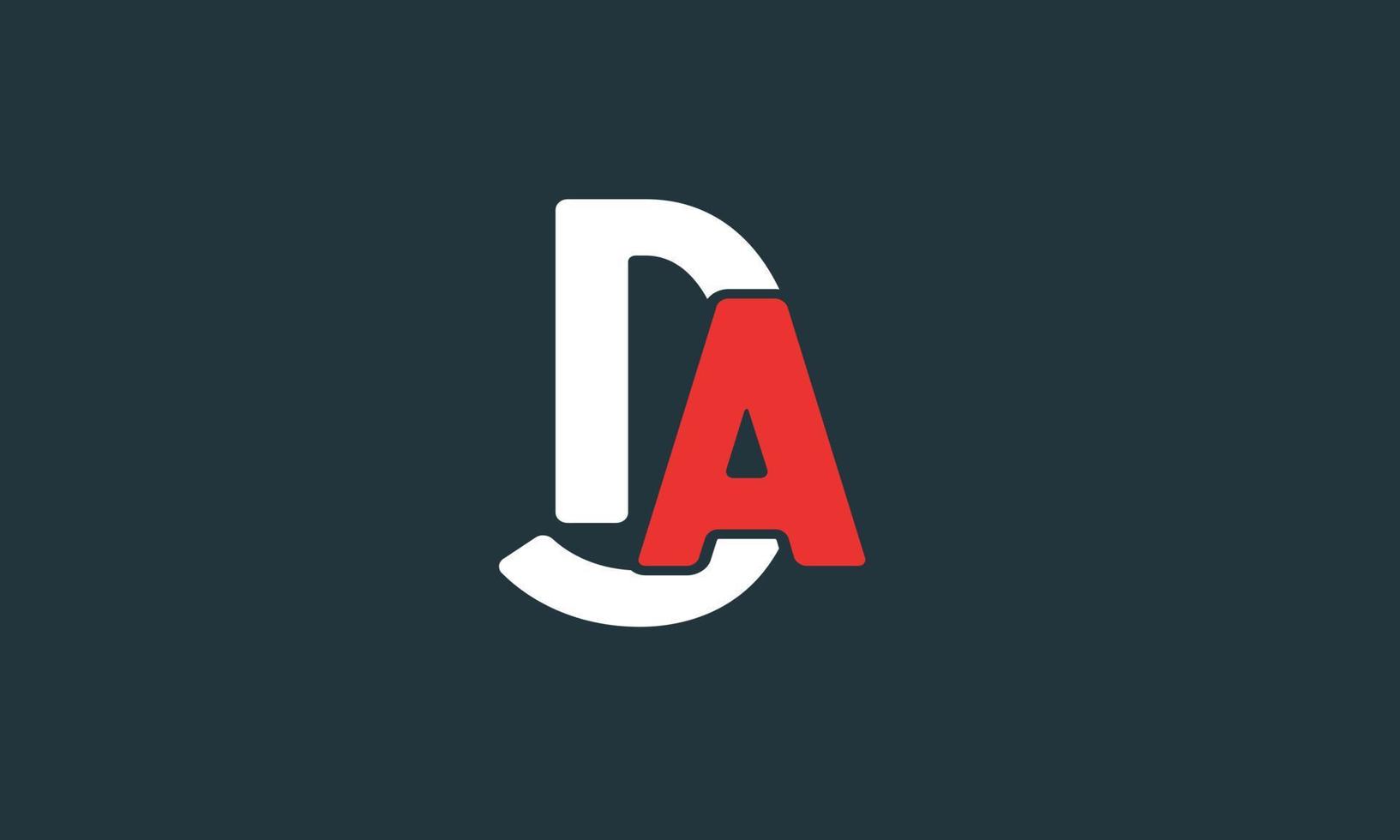 alfabet letters initialen monogram logo da, ad, d en a vector