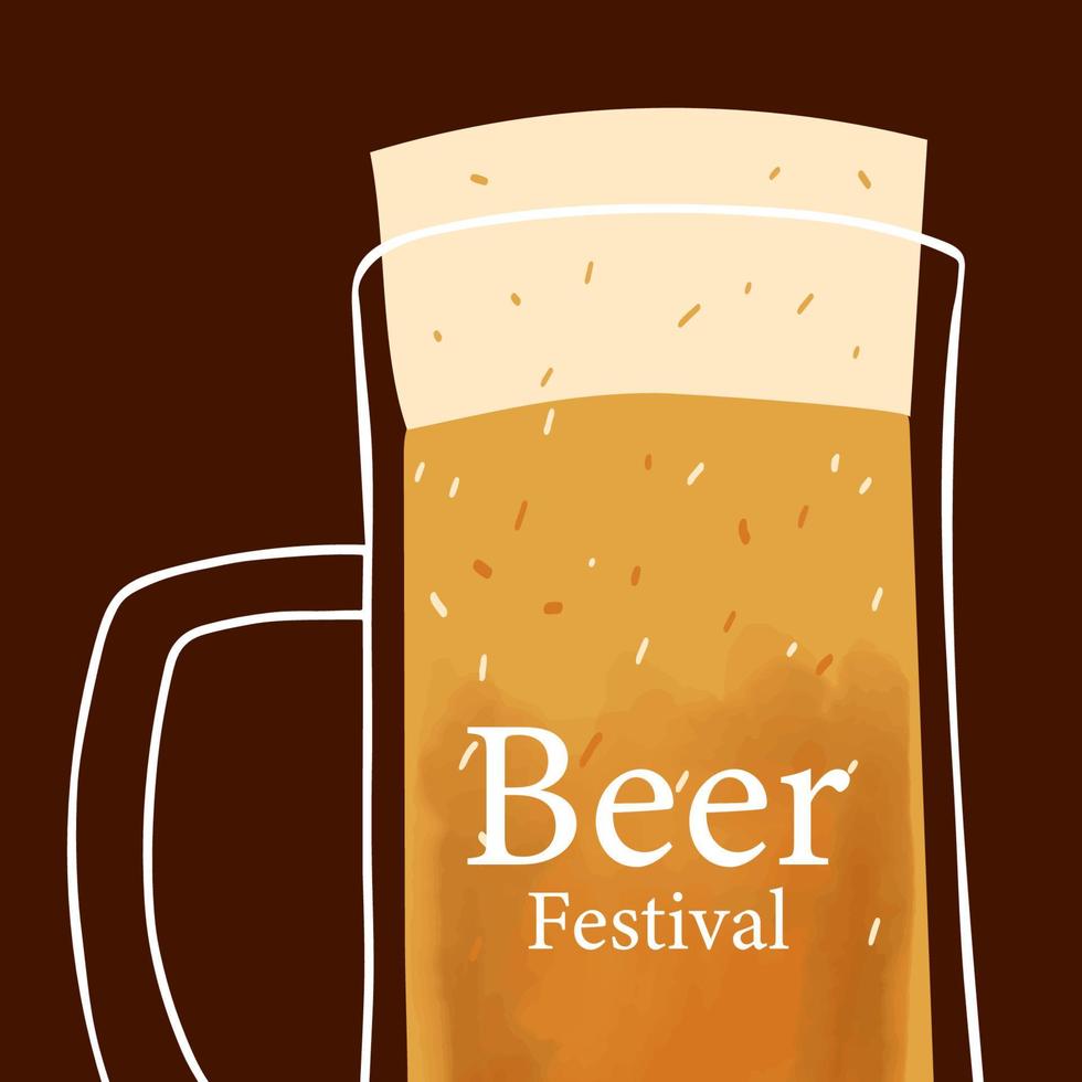 bier festival gestileerde illustratie mok van bier Aan donker bruin achtergrond vector