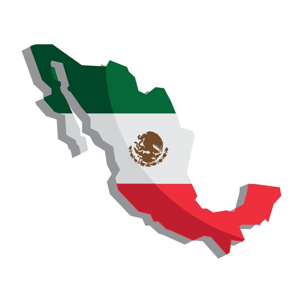 Mexicaans vlag in kaart vector