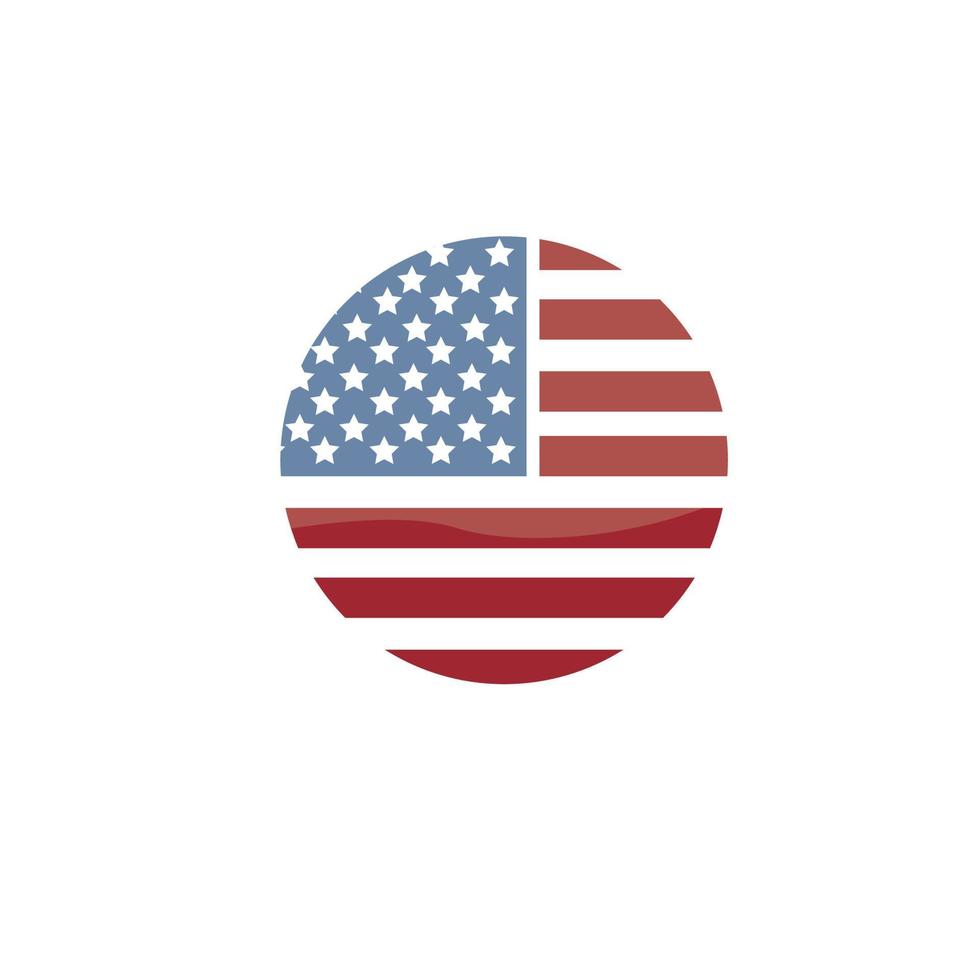 geïsoleerd ronde vorm Amerikaans vlag vector logo.