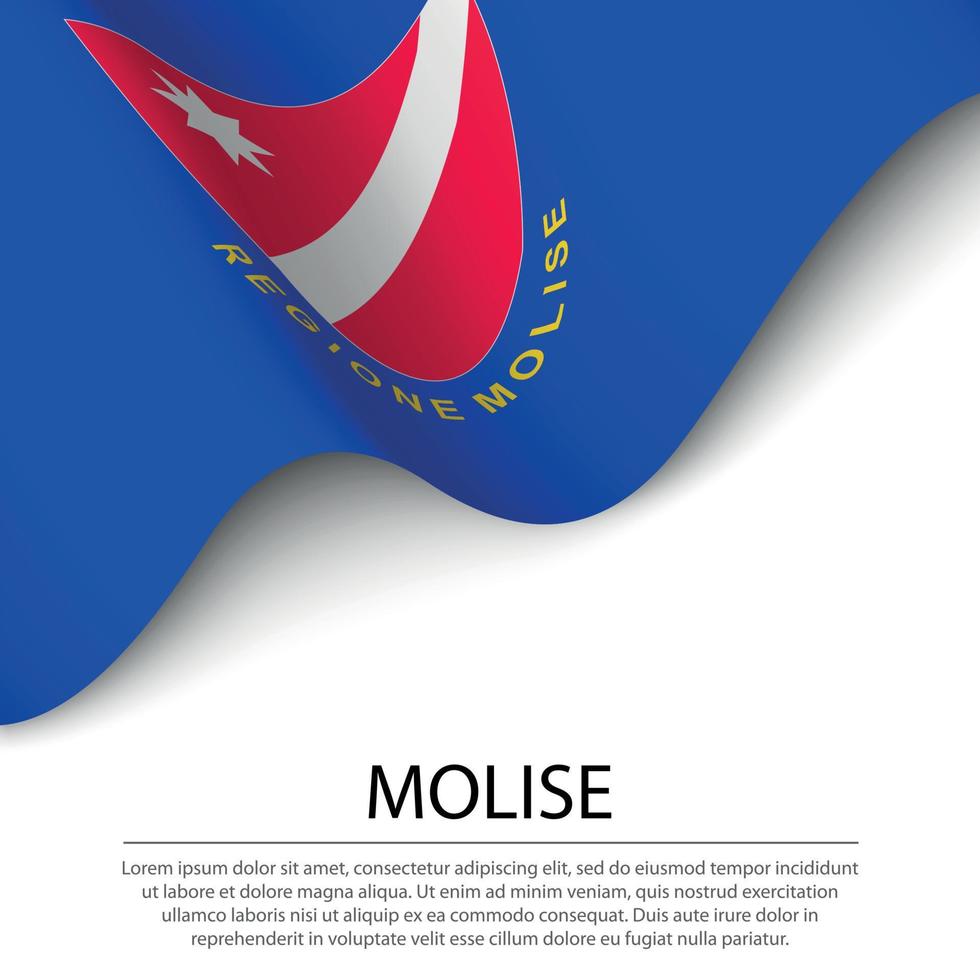golvend vlag van molise is een regio van Italië Aan wit achtergrond vector