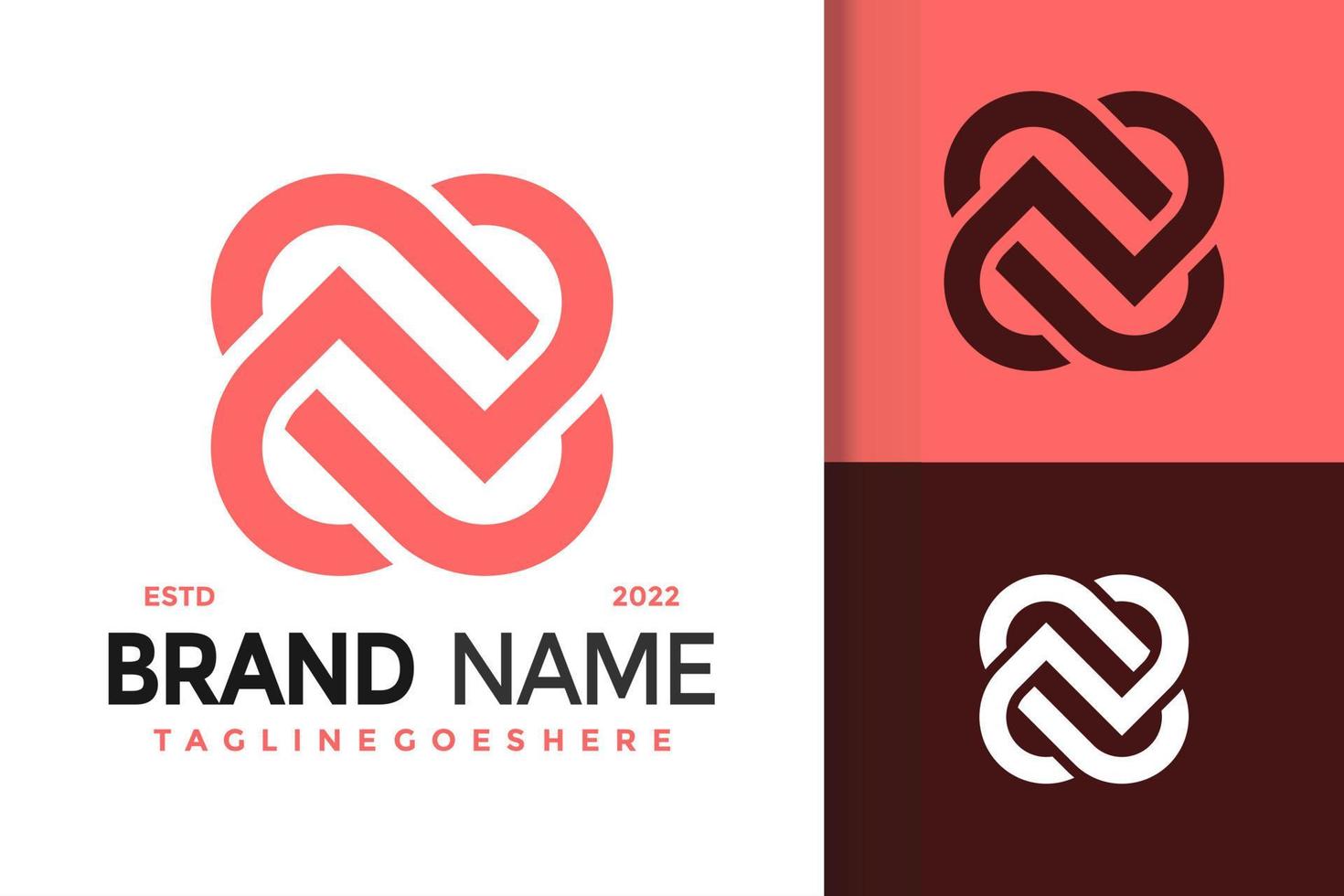 abstract brief n hart logo ontwerp, merk identiteit logos vector, modern logo, logo ontwerpen vector illustratie sjabloon