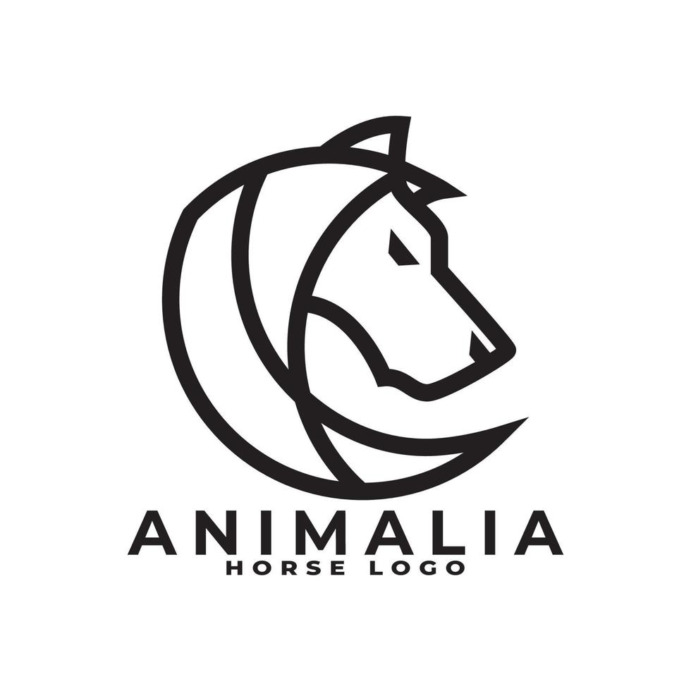 reeks monoline paard logo ontwerp vector