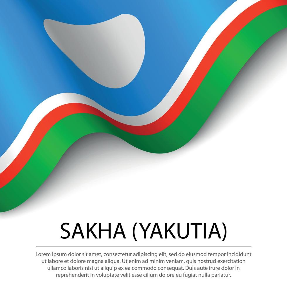 golvend vlag van sakha is een regio van Rusland Aan wit achtergrond. vector