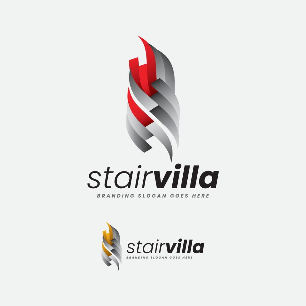 hoog stijgen toren en model- villa logo vector