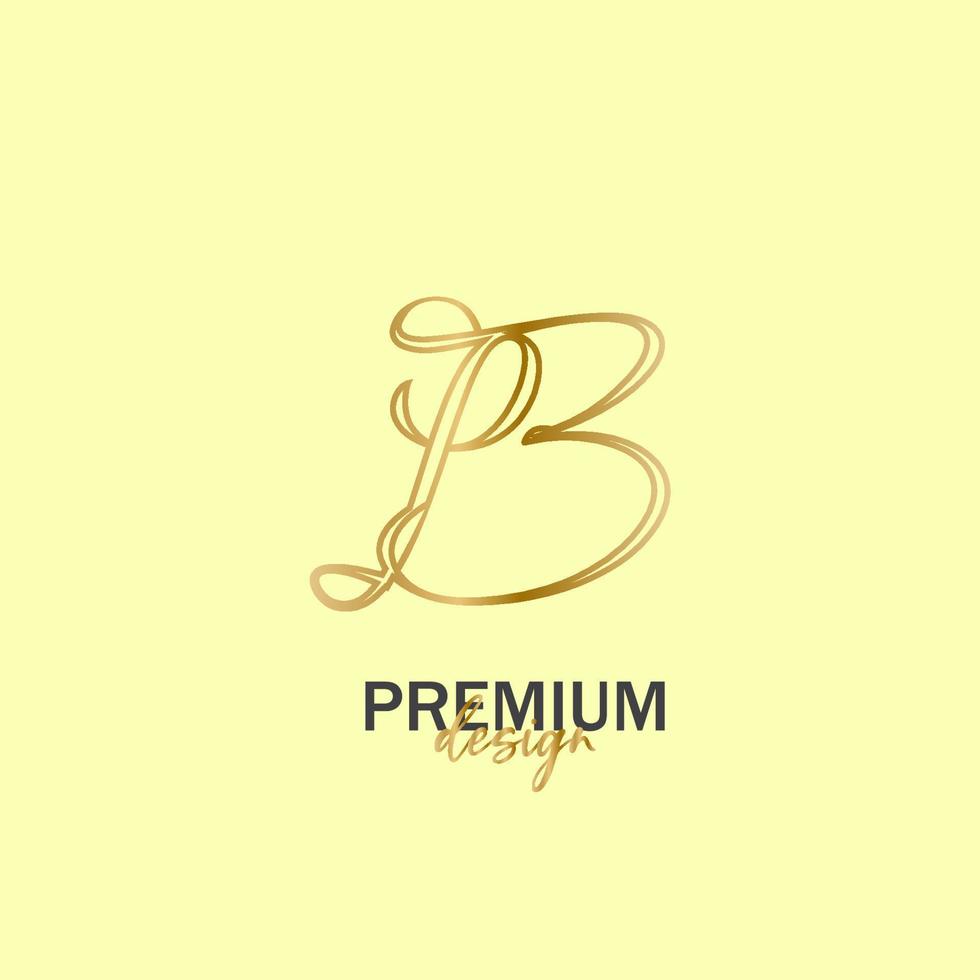 brief logo luxe, schoonheid logo vector