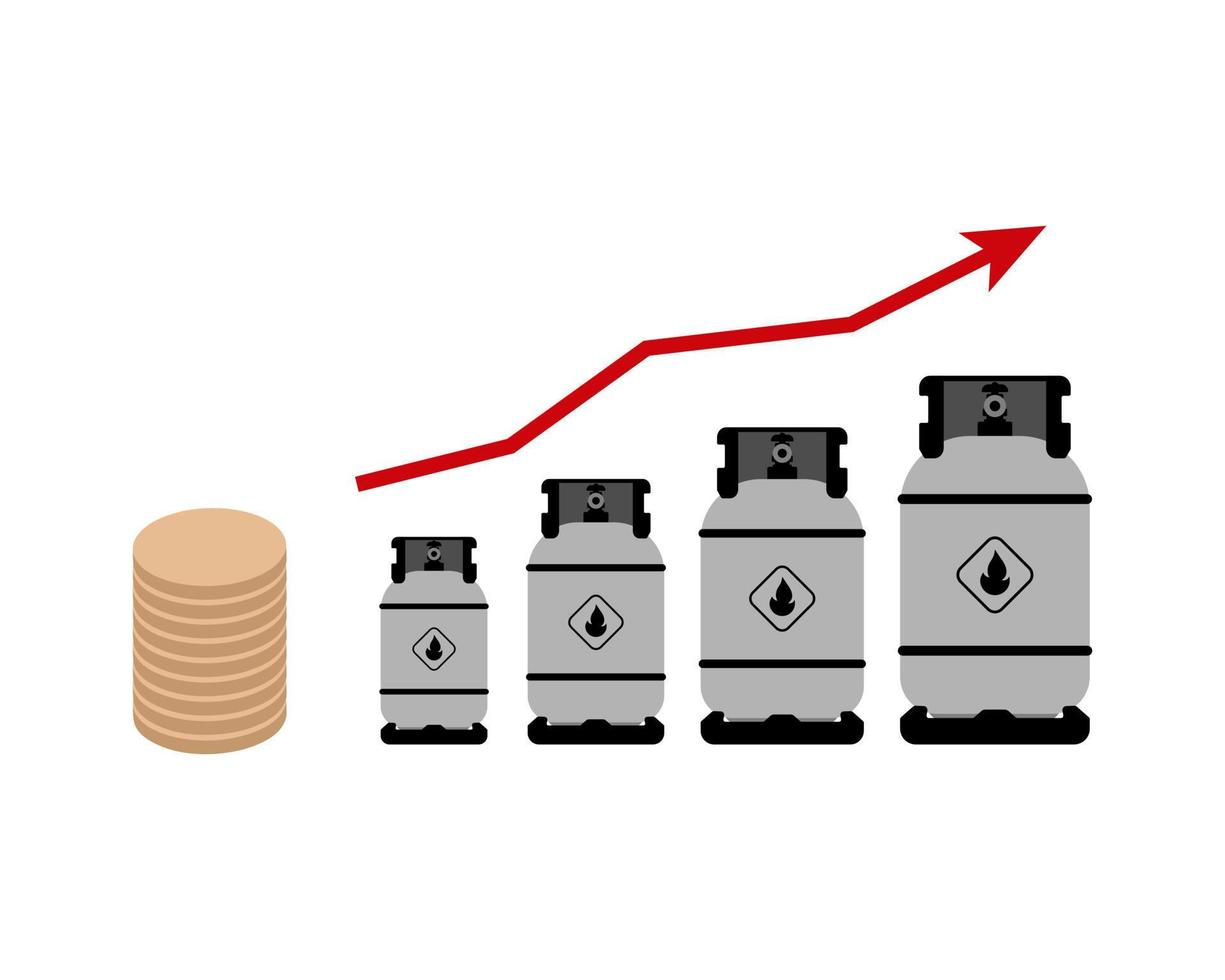 gas- prijs toenemen concept. vlak stijl. vector