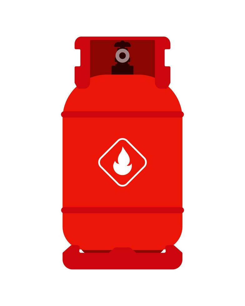 rood gas- cilinder illustratie. vlak stijl. vector