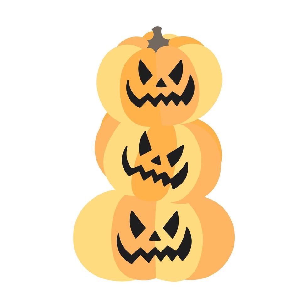 jack-o'-lantern. pumkins met gezichten voor halloween ontwerp. vector